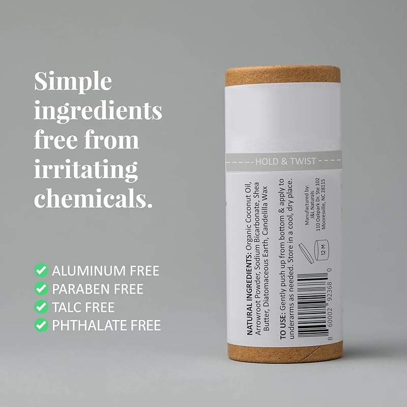 J&L Naturals Aluminum Free Deodorant for Men & Women | 100% Natural Ingredients With Coconut Oil, Shea Butter, & Essential Oils | Sustainable, Eco-Friendly (Bergamot & Vanilla, 3.0 Oz (Pack of 4))