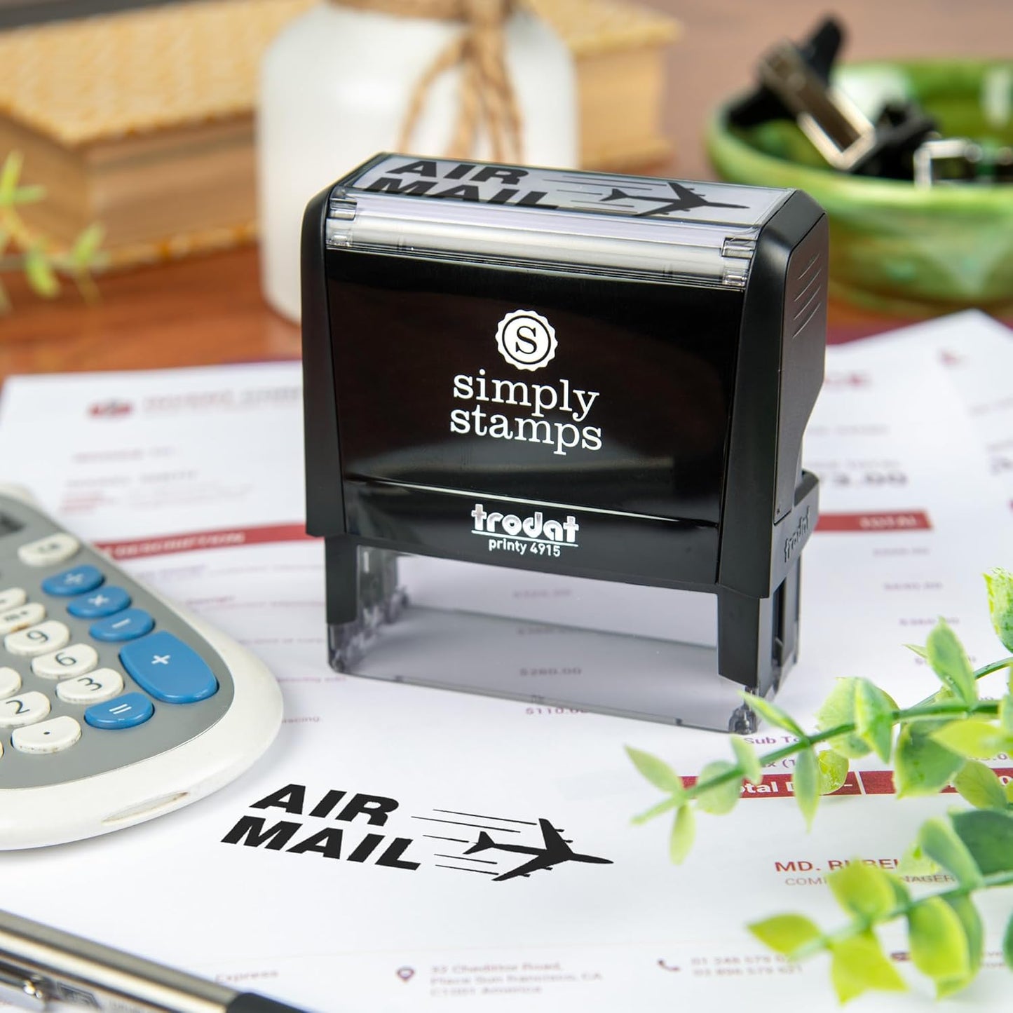 Air Mail Office Stamp | 4 Different Sizes | 20 Designs | Multiple Color Options | Perfect for Quick Validation of Office Documents (Air Mail, Xtra Wide)
