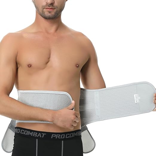 NeoTech Care Back Support Belt - Breathable & Adjustable Lower Back Brace - Double Pull Compression Straps (Grey, Size L)