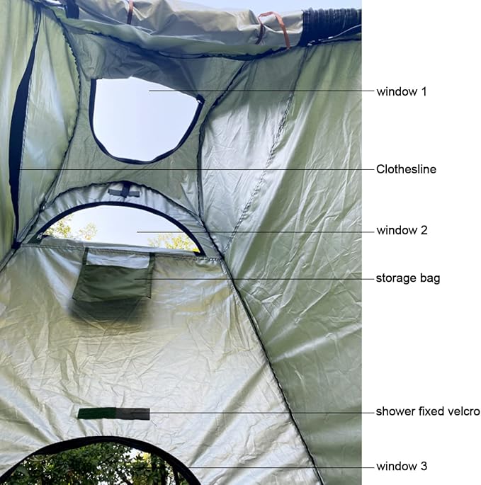 Pop Up Tent Upgrade Privacy Shower Tent Portable Outdoor Sun Shelter for Toilet Camping Biking Beach with Carry Bag