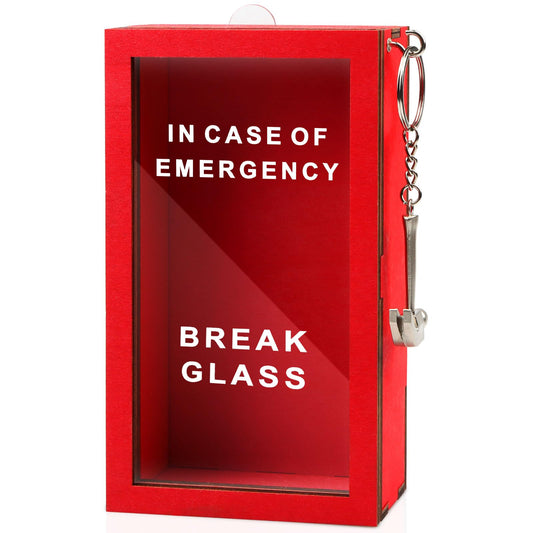 Funny Gift Emergency Box - Create Self Defined Idea Jar w/Hammer, Break in Case of Emergency Box - Desk Decor - Personalized Gag Gift for Friends Coworkers