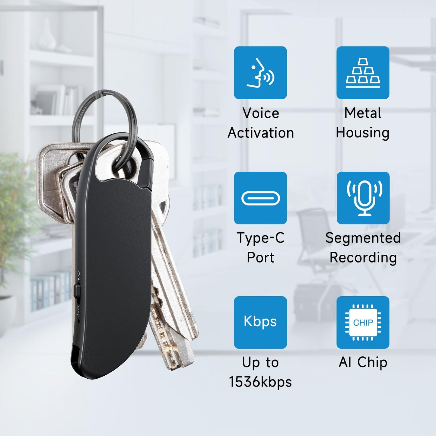 Digital Voice Recorder, 64GB Voice Activated Recorder with Noise Reduction for Work, Lectures, Meetings, Interviews