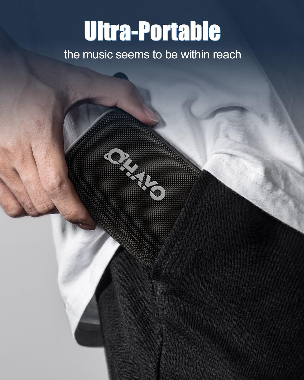OHAYO Bluetooth Shower Speaker, IPX7 Waterproof, Portable Mini Speaker with Clip, Wireless, 24H Playtime, RGB Light, Powerful Sound and Punchy Bass, Electronics Gifts for Outdoors/Home/Office/Travel