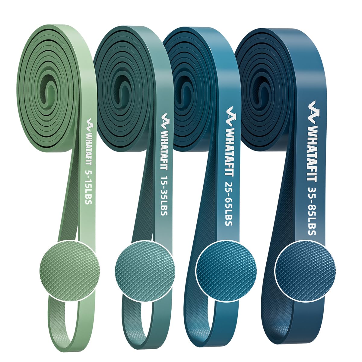 WHATAFIT Resistance Bands, Pull Up Assistance Bands, Exercise Bands, Workout Bands Set for Men and Women Home Fitness, Body Stretching, Strength Training, Physical Therapy