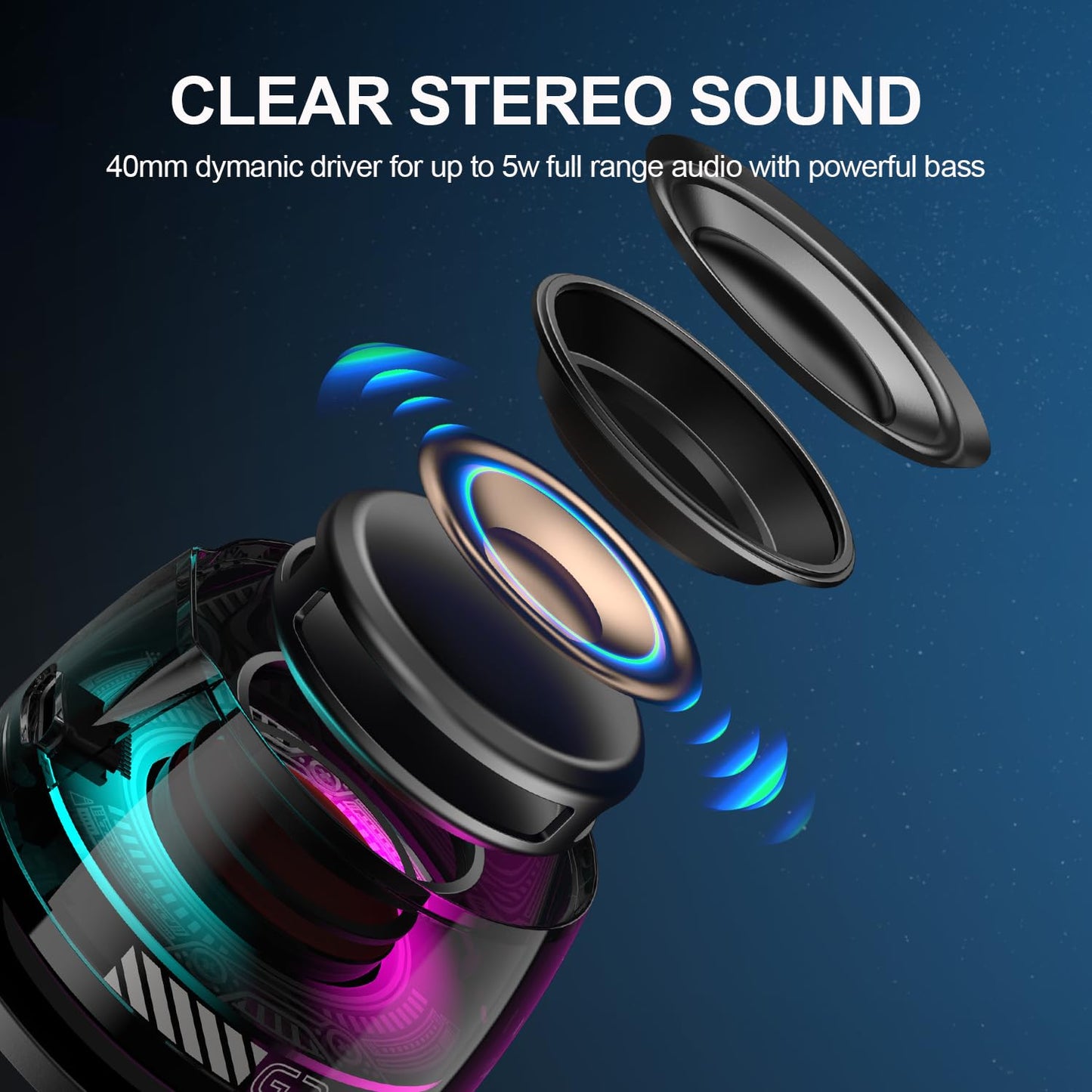 Edifier G200 Magnetic Bluetooth Speaker, 5W Mini Speakers Wireless, Small Phone Speaker Amplifier with Transparent RGB, Portable Phone Stand for iPhone, Kitchen, Bike, Anything Magnet, Golf Gifts