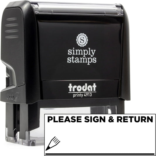 Please Sign & Return Office Stamp | 4 Different Sizes | 20 Designs | Multiple Color Options | Perfect for Quick Validation of Office Documents (Please Sign & Return, Large)