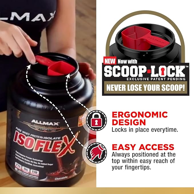 ALLMAX Nutrition ISOFLEX Whey Protein Isolate, Chocolate Peanut Butter - 2 lb - 27 Grams of Protein Per Scoop - Zero Fat & Sugar - 99% Lactose Free - Gluten Free & Soy Free - Approximate 30 Servings