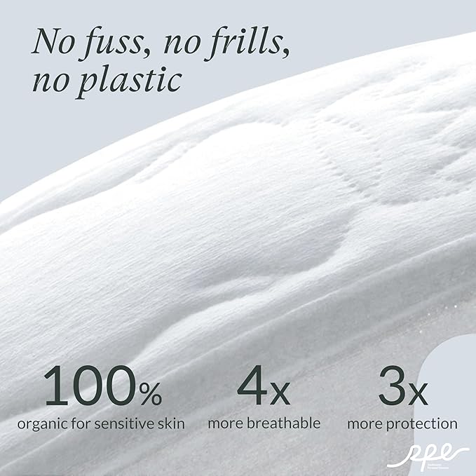 100% Organic Pads for Women 54ct, Ultra Thin Unscented Feminine Period-Pads with Wing, Regular Absorbency Sanitary Pad, Organic Cotton Pad Menstrual (Regular, Size 3, 54 Count)