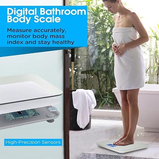 Talking Scales for Body Weight, Highly Accurate Digital Talking Bathroom Scale with Large LCD Screen, Auto On & Off, Talking Scales for Visually Impaired or Elderly, Includes Batteries, 551 LB