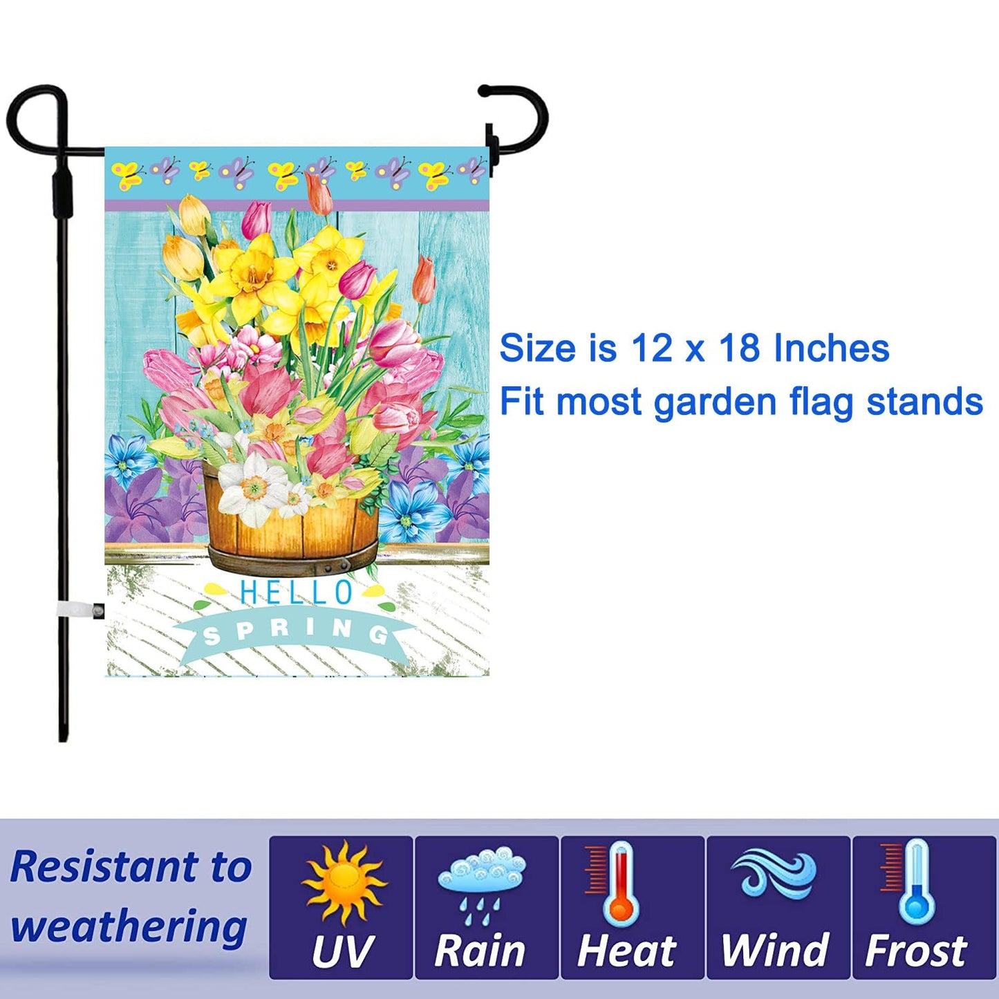 Seasonal Garden Flags Set of 12-Double Sided 12 x 18 Inch Outside Yard Flags, Small Flags for Outside, Holiday Garden Flags for All Seasons, Fall Winter Halloween Christmas Outdoor Flags