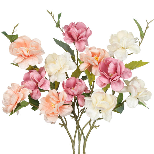 CISDUEO 3 Pcs Silk Peonies Artificial Flowers Long Stem Artificial Peonies Bouquet Faux Flowers Bulk with Stems for Vase Floral Arrangements Table Centerpieces Wedding Party Farmhouse Decoration