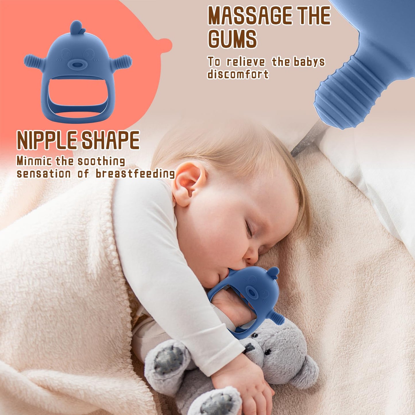 Baby Fruit Feeder & Breastmilk Popsicle Molds – (3-Pack) Teething Relief Set with Mesh & Silicone Pacifiers, Freezer Tray, Food Feeder for 0–12 Months, BPA Free – (Steel Blue)
