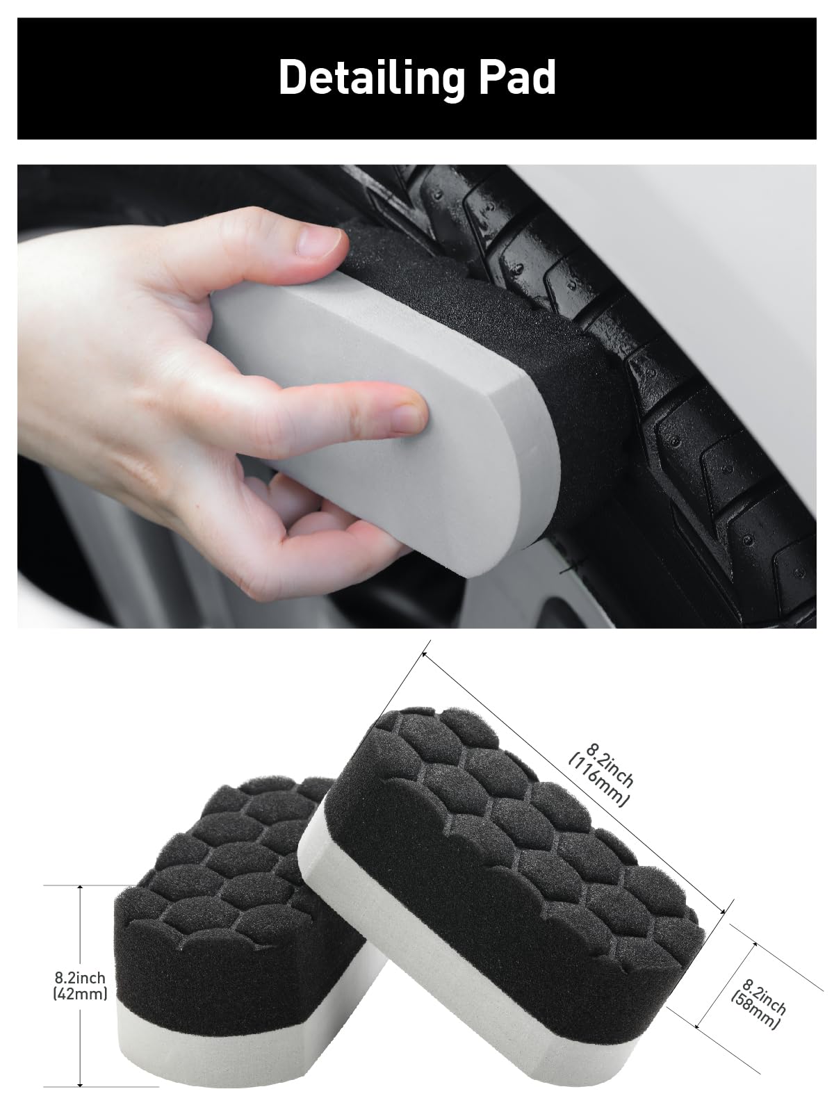 Fantasticlean 7PCS Car Wheel Cleaning Pro Kit, Tire Brush, Soft-bristled Rims Brush, Microfiber Flat Wheel Brush, Double-Ended Detailing Brush, Detailing Pads, Scratch-Free & Multipurpose