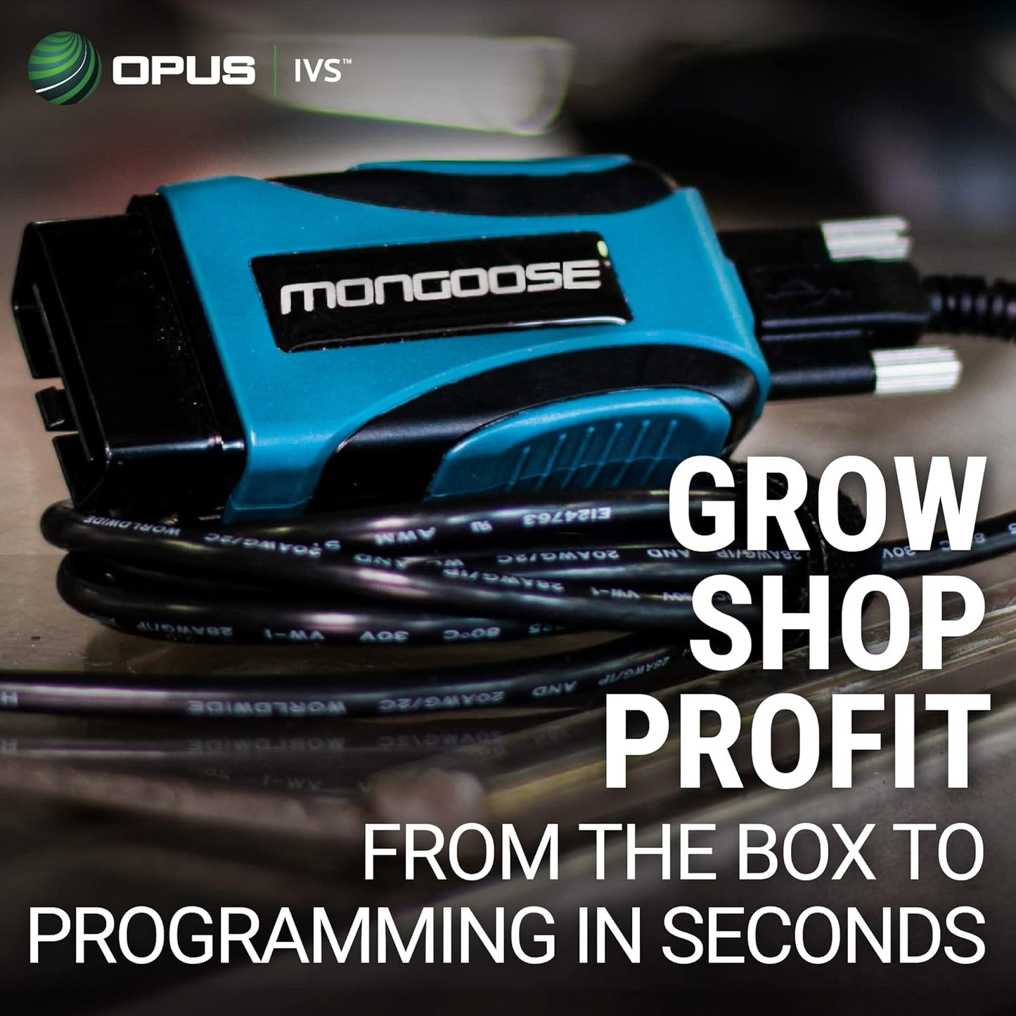 Opus IVS Mongoose-Plus J2534 OEM Bluetooth Wireless Vehicle Interface Cable - Ford/Lincoln/Mercury OEM Reprogramming and Diagnostics