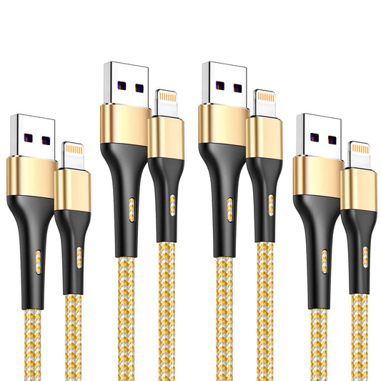 Durcord iPhone Charger 6FT/6/3/1.5, Lightning Cable Fast Charging Cable Nylon Braided Cord Compatible with iPhone 14/13/12/11 Pro Max/XS MAX/XR/XS/X/8/7/Plus/6S/6/SE/5S/iPad