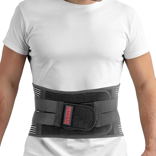 ORTONYX Lower Back Support Belt for Men and Women, Heavy Wok Lifting, Back pain Relief, Herniated Disc, Sciatica/Black XL