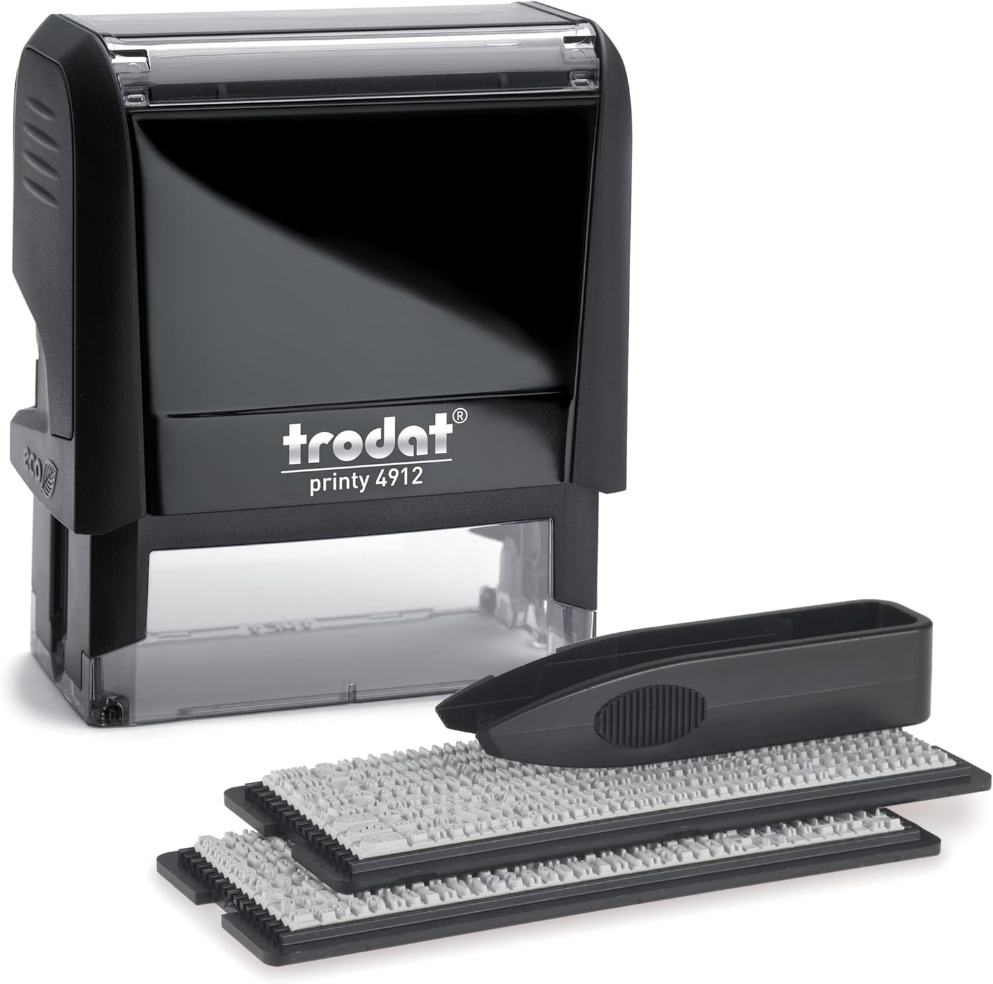 Trodat Printy 4912 Self Inking Do it Yourself (DIY) 4 line Personalized Custom Message or Address Stamp kit with Black Ink, Impression Size: 3/4” x 1-7/8” inch (Black)