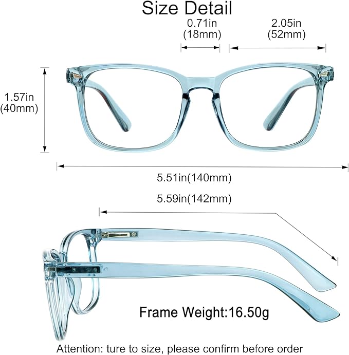 YEIN Bifocal Reading Glasses with Blue Light Blocking Lenses, Bifocal Reader for Women and Men, Vintage Square frame with Spring Hinge (+1.00/+4.00 magnification)