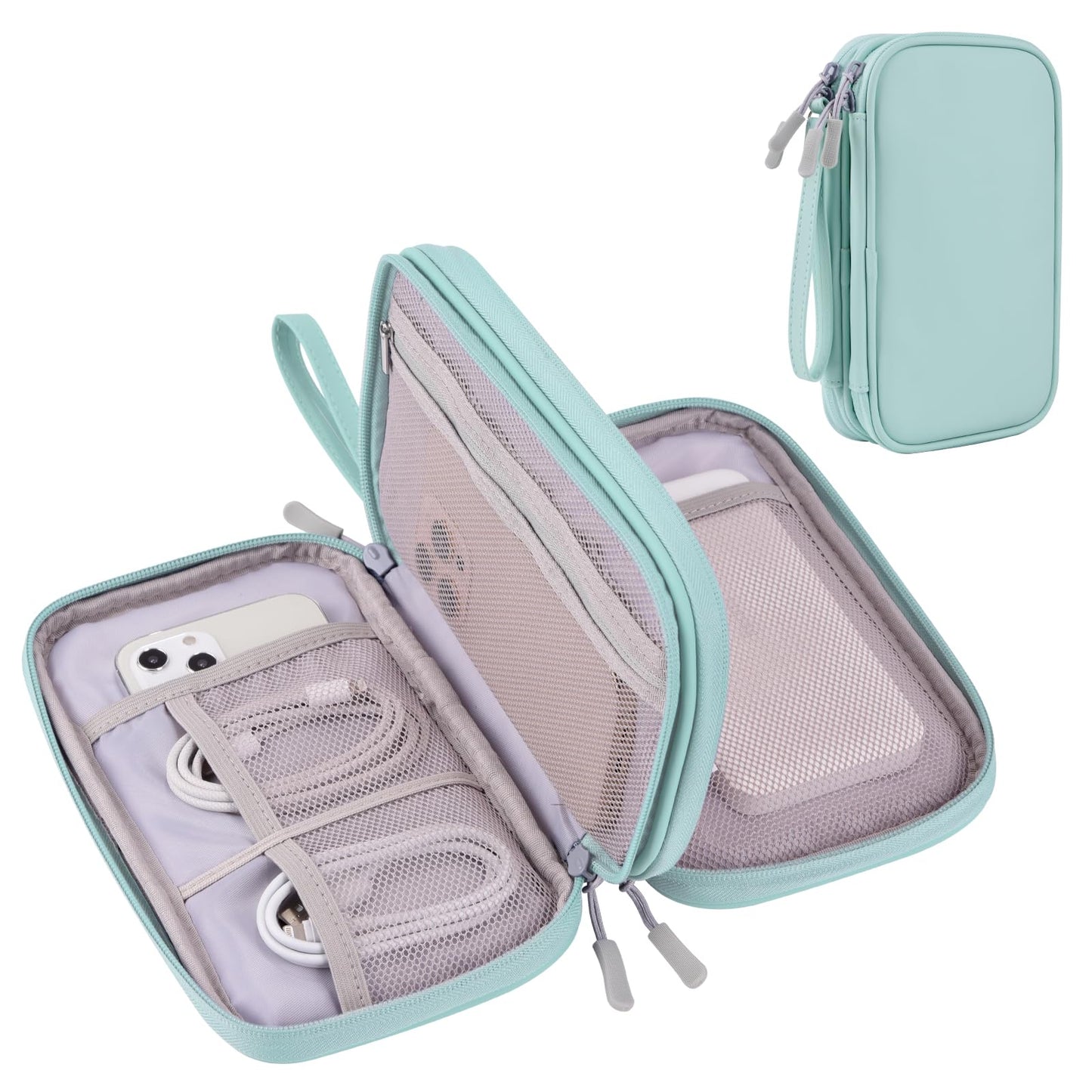 DDgro Electronics Travel Organizer, Tech Accessories Pouch Bag for Cables/Charger & Cords/Power Bank/Magic Mouse/Earphone (Small, Black)