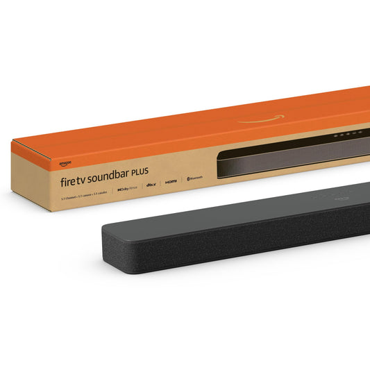 Amazon Fire TV Soundbar Plus (newest model) with built-in subwoofer, 3.1 channel, Dolby Atmos, clear dialogue