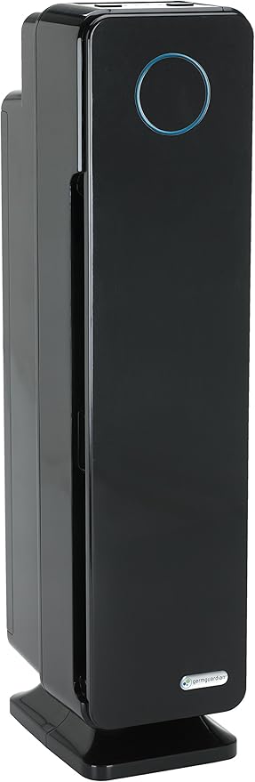 GermGuardian Air Purifier for Home with HEPA Pure Filter, UV-C Light Sanitizer, Eliminates Germs, Filters Allergens, Pollen, Smoke, Dust, Pet Dander, Mold, Odors, 28", Black, AC5300B