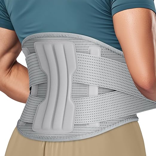 NEENCA Professional Back Brace for Herniated Disc, Lower Back Pain Relief, Lumbar Strain | Adjustable Lumbar Support Belt for Men and Women | Ideal for Work, Lifting, Posture Correction, Sciatica, Scoliosis (Gray, XXX-Large)