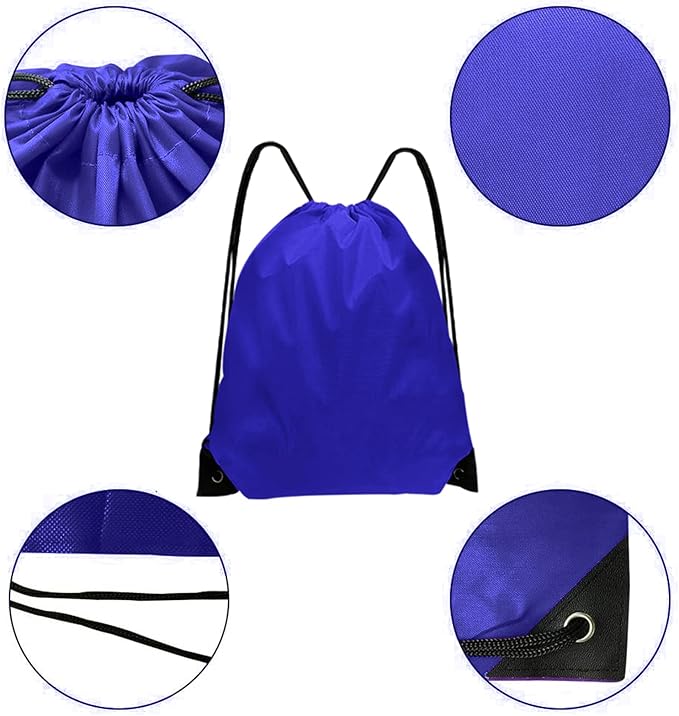 Drawstring Backpack Bulk 42 Pcs String Backpack Drawstring Bags Cinch Bag Sackpack for Men Women Gym (Navy Blue)