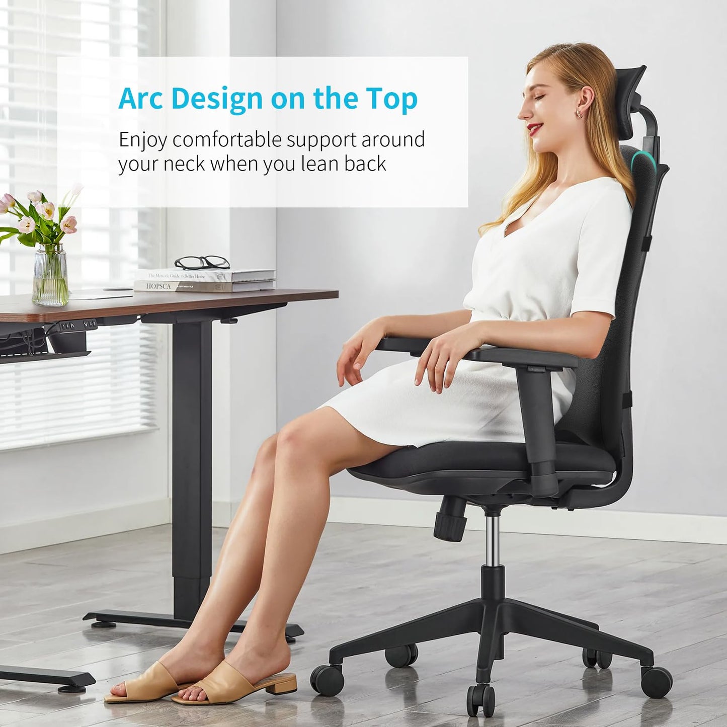 HANQIMER High Back Support Pillow for Office Chair Fully Support Entire Back for Pain Relief and Comfort - Memory Foam Lumbar Support Pillow for Office Chair,Computer,Recliner