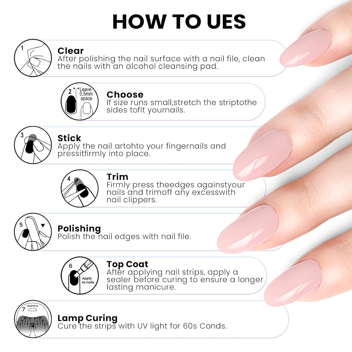 Semi Cured Gel Nail Strips | Built-In Gel Top Coat | UV Light Required | Salon Quality, Easy Application And Removal (Muted Purple Flower)