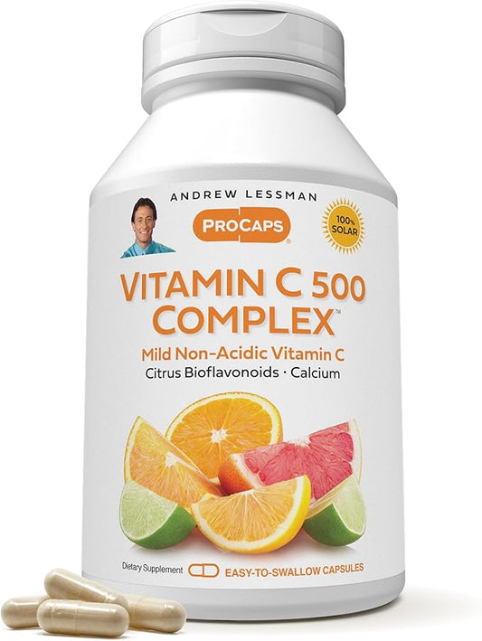 ANDREW LESSMAN Vitamin C 500 Complex 360 Capsules - Non-Acidic Vitamin C Plus Citrus Bioflavonoids for Immune System and Anti-Oxidant Support, No Stomach Upset, Small Easy to Swallow Capsules