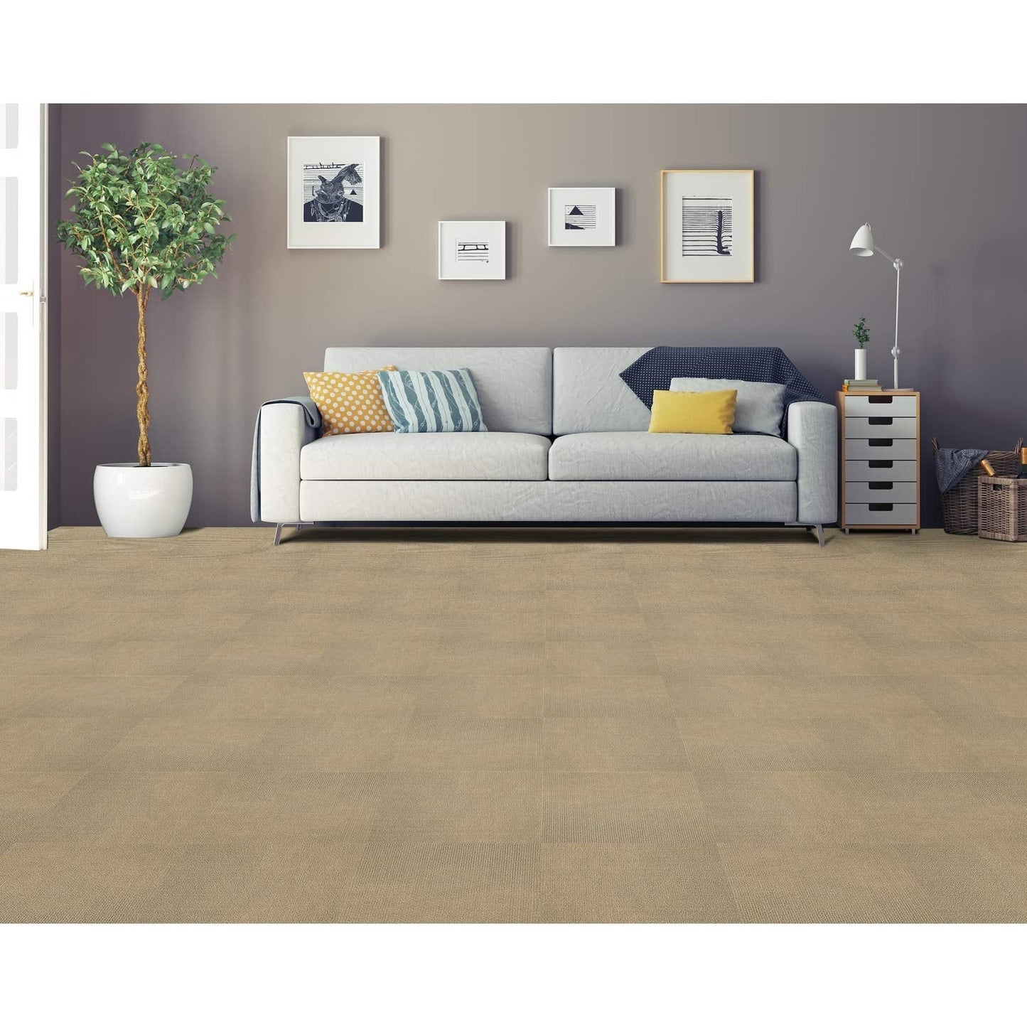 Nexus Self Adhesive 12-Inch Carpet Floor Tiles, 12 Tiles - 12" x 12", Jet Black - Peel & Stick, DIY Flooring for Kitchen, Dining Room, Bedrooms & Bathrooms by Achim Home Decor