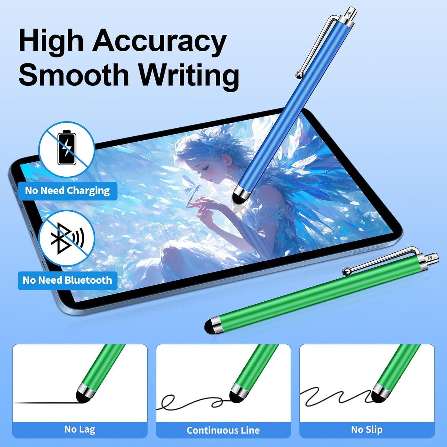 10 Pack Stylus Pen,High Precision and Sensitivity Stylus for Everyday Writing,Stylus Pen for Touchscreen Drawing,Universal Stylus Compatible with Touch Screens,10 Colors