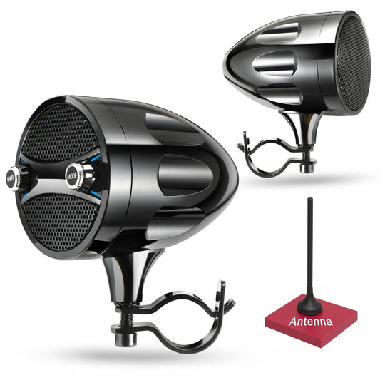 Bluetooth Motorcycle Speakers - Waterproof, 200W RZR Speakers for ATV, UTV, Golf Cart & Jet Ski