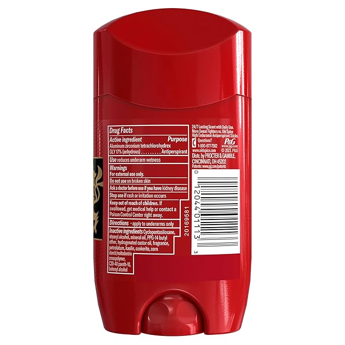 Old Spice Antiperspirant Deodorant for Men, 24/7 Sweat & Odor Protection, 24/7 Lasting Freshness, Invisible Solid, Swagger with Cedarwood Scent, 2.6 oz
