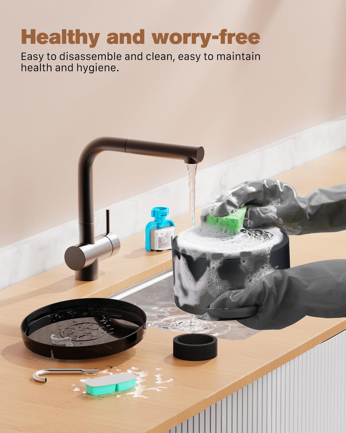 Cat Water Fountain: 108oz/3.2L Cat Fountain Super Silent Pet Drinking Dispenser - Water Fountains for Kitty Indoor - Quiet Pump and Faucet Design - Suitable for Cats and Dogs - BEMOONY