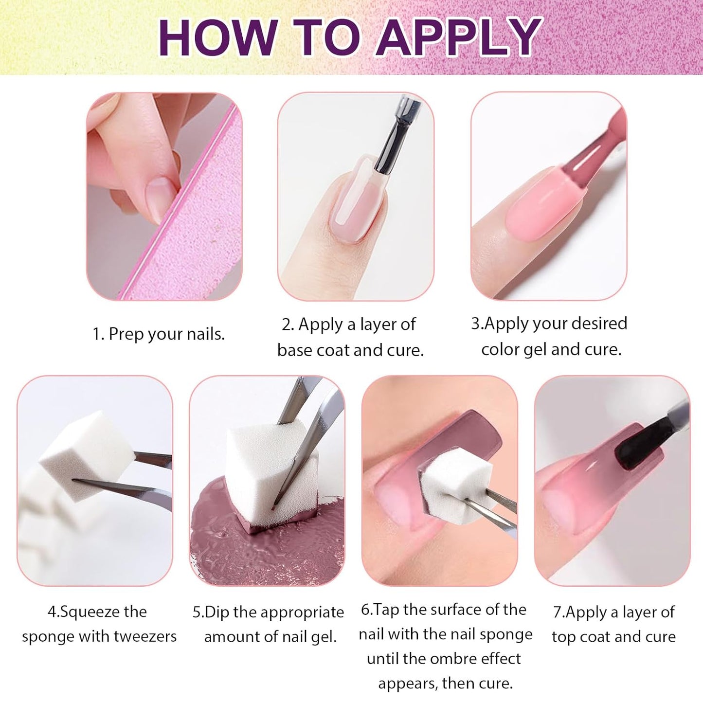 Gradient Painting Gel, 9 Colors Ombre Gel Nail Polish for Pigment Pat Nails Aura Nails French Manicure Soak Off UV Long-lasting Home Salon DIY Nail Art Canyon Bloom