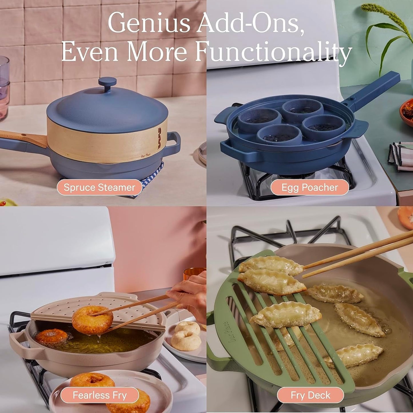Our Place Always Pan Duo - Pan & Mini 2.0 Bundle | Multi-Functional Cookware Set Replaces 20 Pieces | Spice