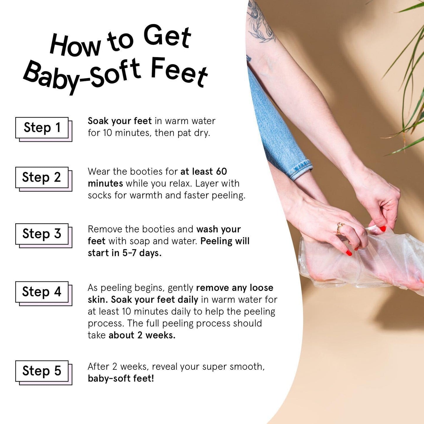 grace & stella Award-Winning Foot Peel Mask - Foot Peeling Mask with Aloe Vera - Moisturizing Foot Mask for Dry Cracked Feet - Foot Exfoliator for Baby Soft Feet (4 Pairs, Lavender)