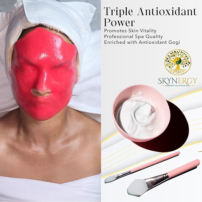 Antioxidant Gogi Jelly Mask - Professional Grade HydroGlo Peel Off Face Mask for Skin Hydration, Radiance, Reduced Fine Lines & Pigmentation Vajafacial Jelly Mask |12 Applications (30 fl oz)