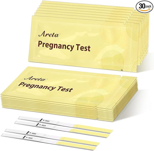 Areta Pregnancy Test Strips: 30-Pack hCG Tests, Highly Accurate and Rapid Results for Early Detection Before Your Missed Period
