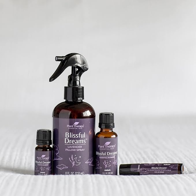 Plant Therapy Blissful Dreams Essential Oil Blend, Relaxation While Supporting Quality Rest, Grounding & Soothing, Bedtime Aroma, 10 mL (1/3 oz) 100% Pure, Pre-Diluted Roll On, Natural Aromatherapy