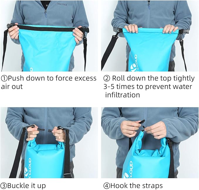 ROCK CLOUD Dry Bag Waterproof 40L Dry Sack for Kayaking Rafting Boating Beach Surfing Swimming Canoe Camping Hiking Fishing Ski, Black