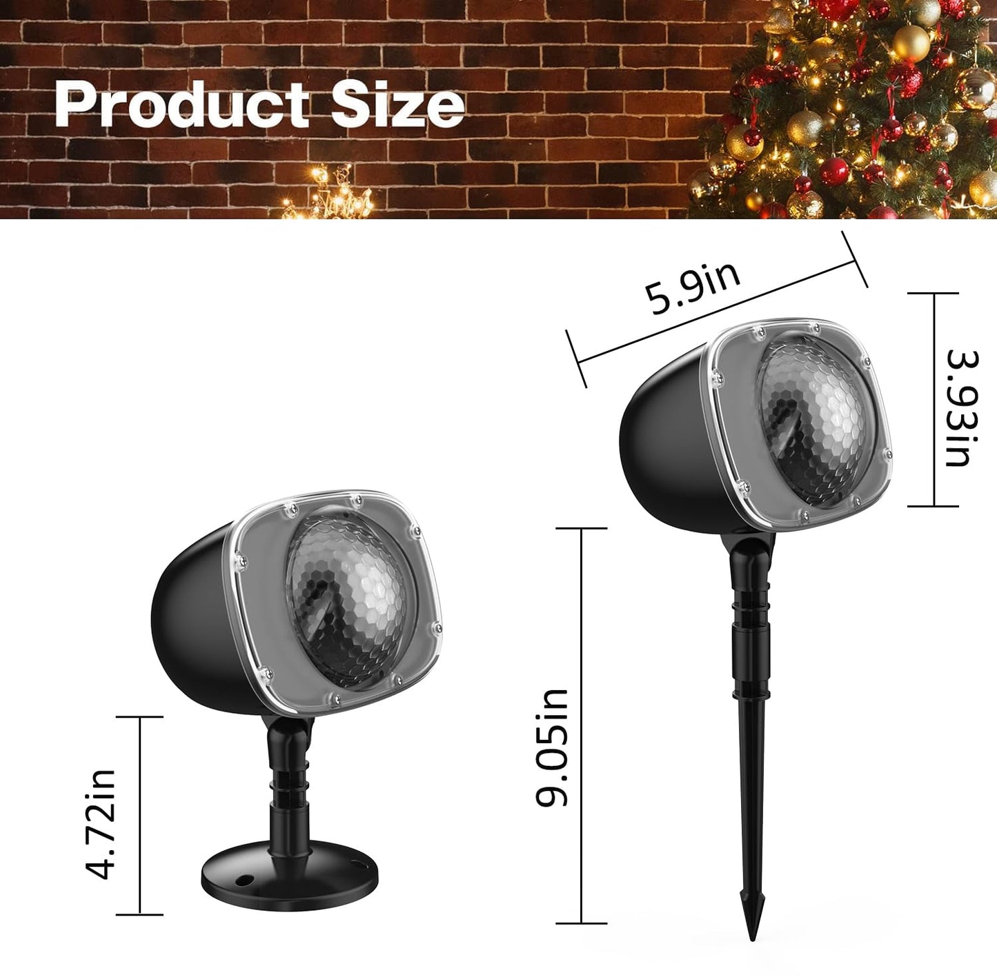 Christmas Snowfall Projector Lights,FLEVO LED Light Projector,Outdoor Holiday Lights with Clear Rotating Snow Falling Lamp for Halloween Xmas Party Garden Landscape Decoration