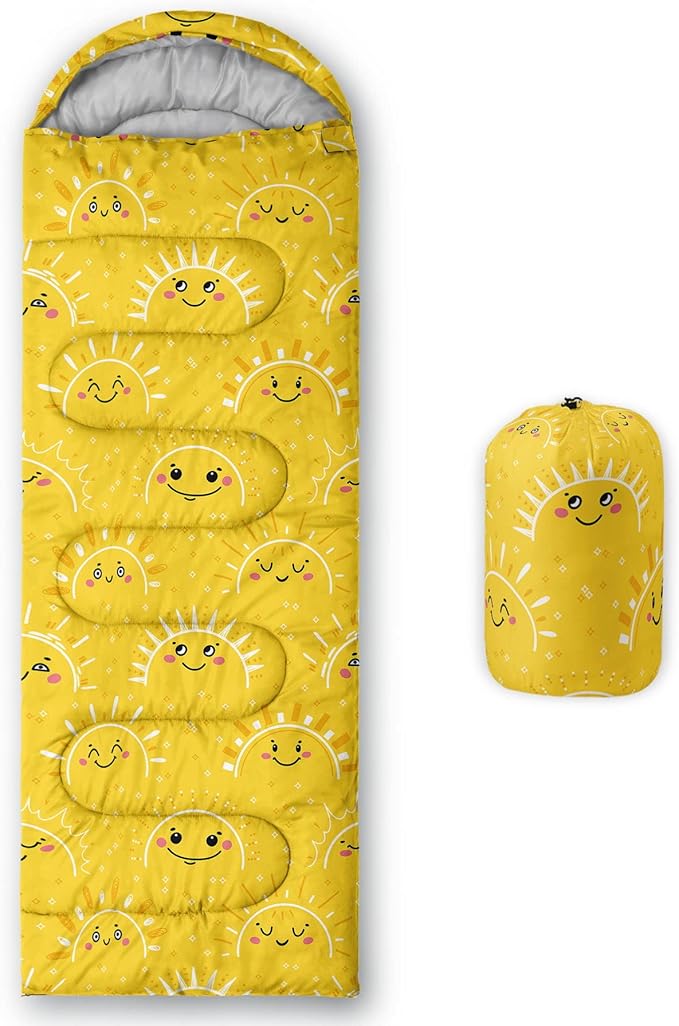 Kids Sleeping Bag for Boys and Girls,Monster Alien Print-Lightweight Warm Portable Outdoor Indoor-Waterproof Cold Weather Resistant Sleeping Bag for Camping Hiking