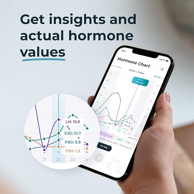 Inito Fertility Monitor & Hormone Tracker for Women | Estrogen, LH, PdG (Urine Metabolite of progesterone), FSH | Track and Confirm Ovulation | Includes 15 Test Strips (iPhone 12 Mini)