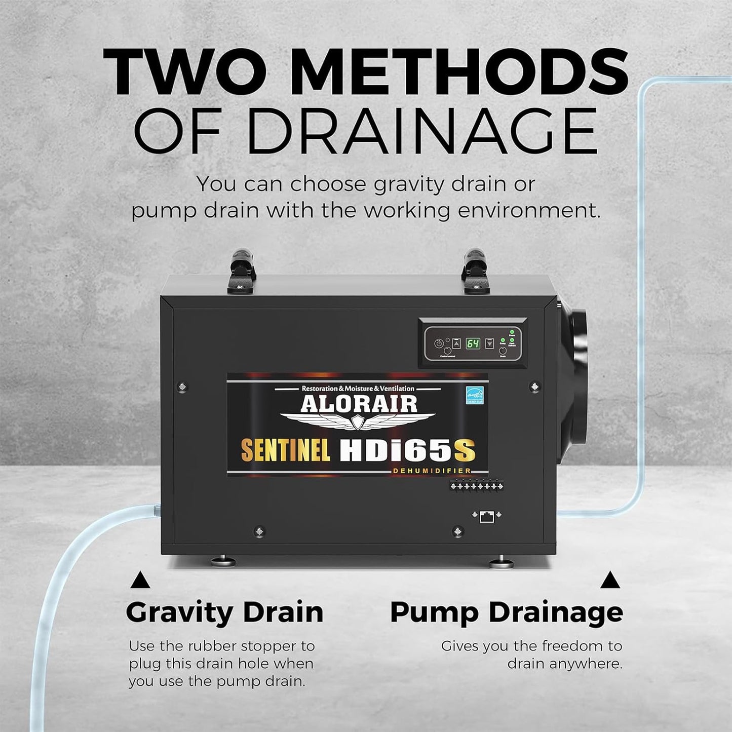 ALORAIR 120 PPD Commercial Dehumidifiers with Pump and Hose, Crawl Space Basement dehumidifier, Industry Water Damage Unit, Compact, Portable, Auto Defrost, Memory Starting