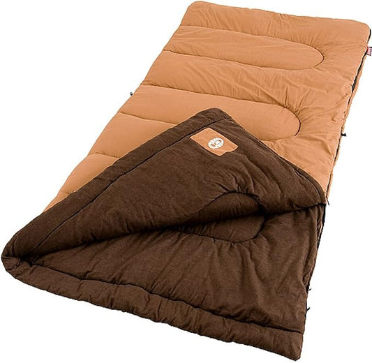 Coleman Dunnock Cold Weather Sleeping Bag, 20F Adult Camping Sleeping Bag, Comfortable & Warm for Camping & Outdoor Use, Fits Adults Up to 6ft 4in Tall