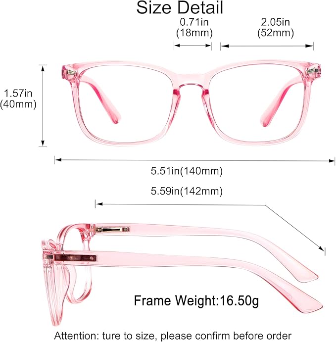 YEIN Bifocal Reading Glasses with Blue Light Blocking Lenses, Bifocal Reader for Women, Vintage Square frame with Spring Hinge (+0.00/+1.25 magnification)