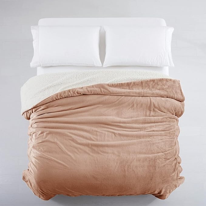 IR Imperial Rooms Sherpa Fleece Throw Blanket Twin Size for Couch - Soft and Fuzzy Blankets & Throws for Winters, Thick and Warm Fluffy Twin Blanket for Bed, Camel, 60x80 Inches