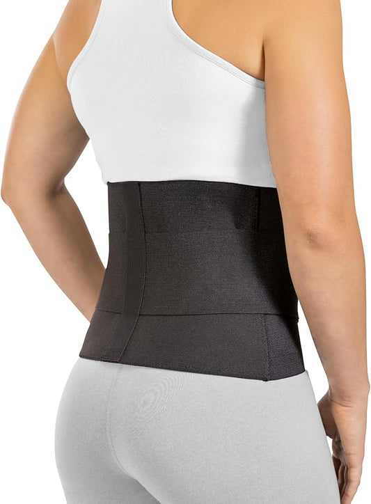 BraceAbility Elastic Low Back Brace - Compression Lower Back Support Belt for Sciatica, Heavy Lifting at Work, Herniated Disc, Workouts, Sleeping, Lumbar Support, Back Pain in Women and Men (XL)